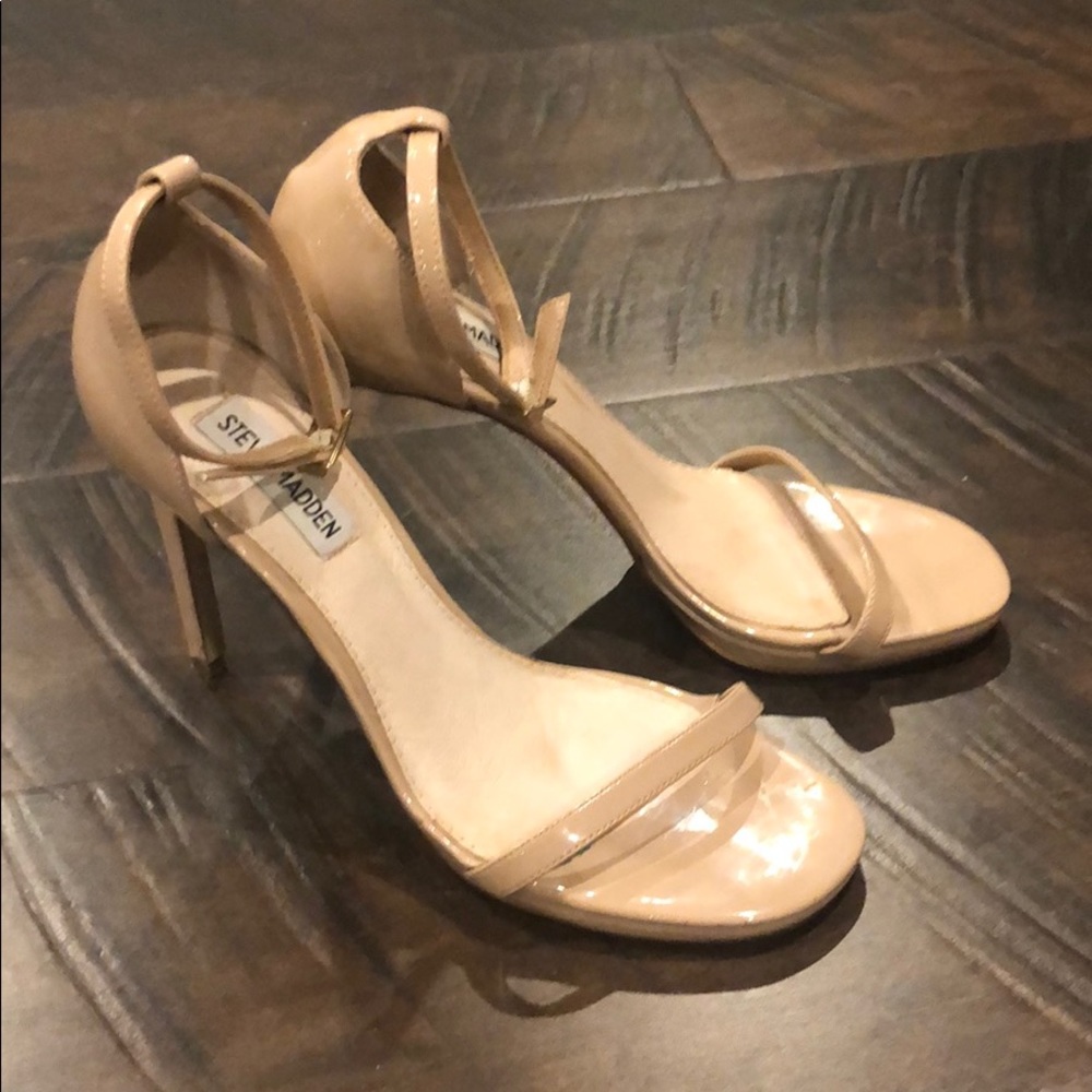 Steve Madden Nude Patent Strappy Sandals